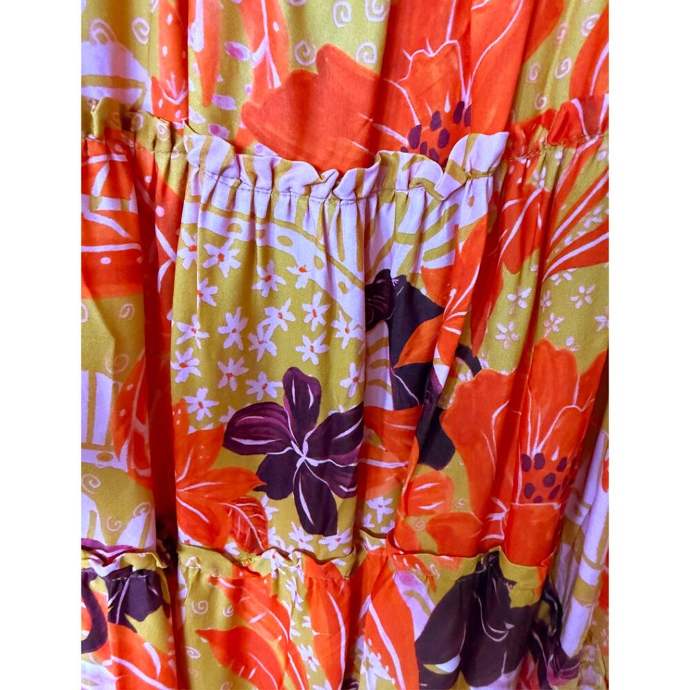 NWT Farm Rio Beige Jungle Panther Lenzing™ Ecovero™ Viscose Maxi Dress, Size XL - Picture 5 of 12